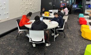students studying at learning center