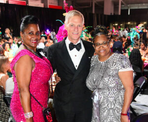 Stephen Reily pictured with LUL Paralegal Casey Serrano and Expungement Client Bobbi Bledsoe at the 2026 Derby Gala.